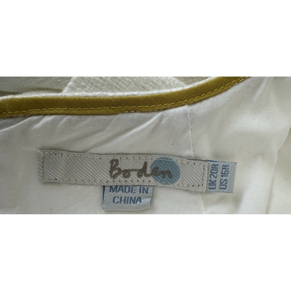 Boden Ottoman Patch Pocket Cream Textured Shift Dress US 16R - Picture 2 of 7